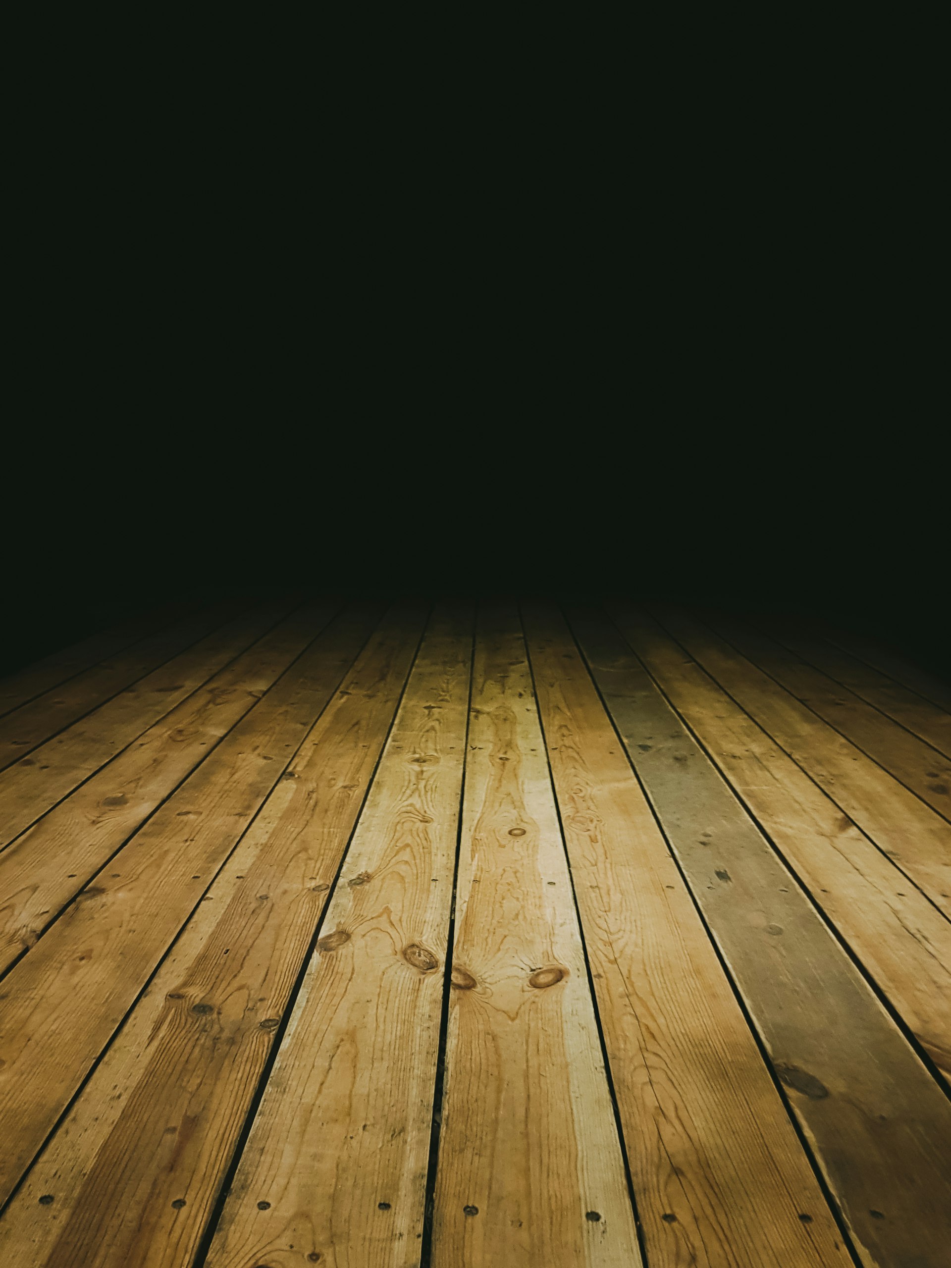 Freshly sanded and refinished wood planks catching warm light.